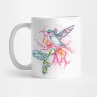 Hummingbirds on flowers Mug